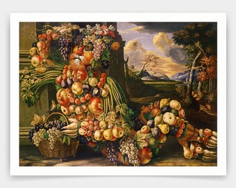 Giuseppe Arcimboldo,Seated Figure of Summer, 1573,art prints,Vintage art,canvas wall art,famous art prints, V3948