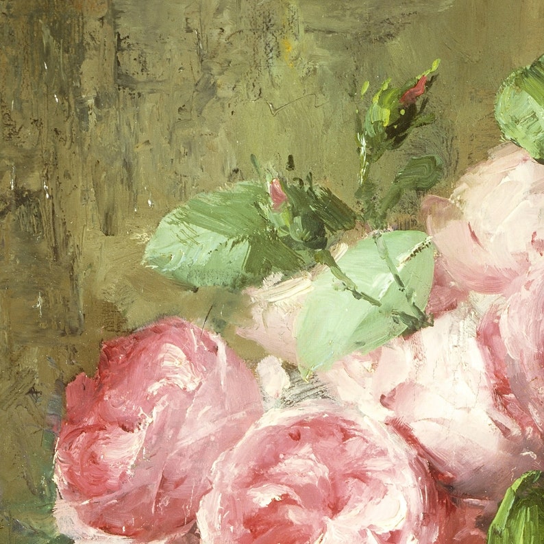 Frans Mortelmans,pink Roses in a Vase,art Prints,vintage Art,canvas ...