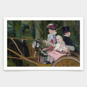Mary Stevenson Cassatt,A Woman and a Girl Driving,art prints,Vintage art,canvas wall art,famous art prints,V1869