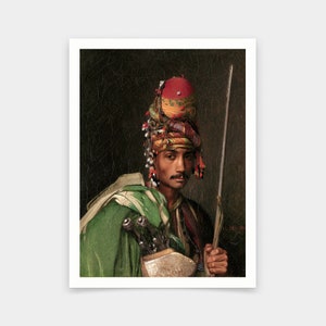Jean-Leon Gerome, Bashi-Bazouk, impresiones de arte, arte vintage, arte de pared de lienzo, impresiones de arte famosas, V6177