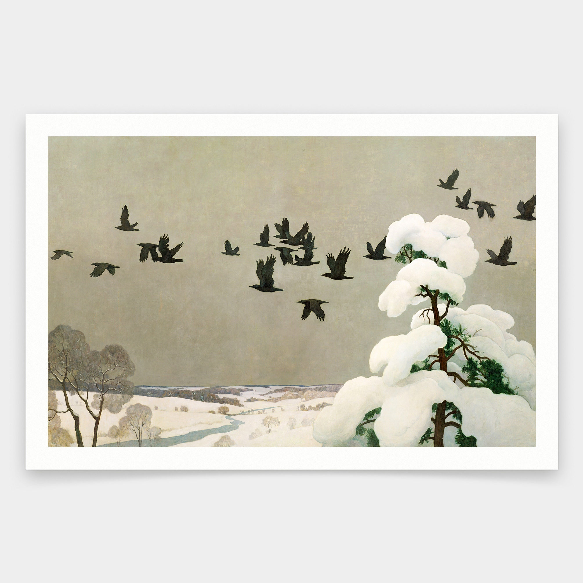 Newell Convers Wyeth,crows in Winter,art Prints,vintage Art,canvas