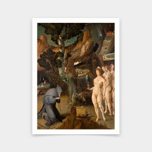 Jan Wellens de Cock,La tentación de San Antonio,grabados de arte,Arte vintage,arte de pared de lienzo,grabados de arte famosos,V6115