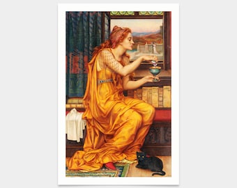 Evelyn De Morgan,The Love Potion,art prints,Vintage art,canvas wall art,famous art prints,q2215