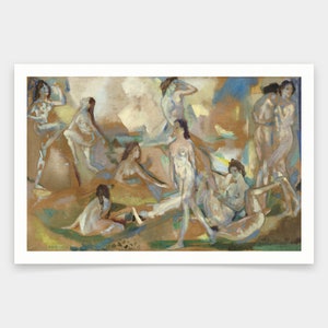 Arthur Bowen Davies,Air, Light, and Wave,art prints,Vintage art,canvas wall art,famous art prints,V1000