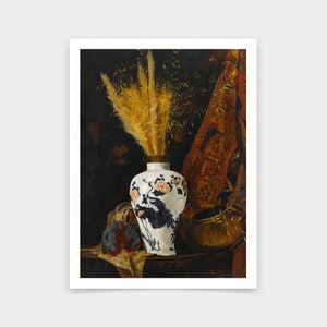 Osman Hamdi Bey,Flowers in a White Vase,art prints,Vintage art,canvas wall art,famous art prints,q576