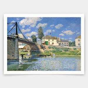 The Bridge at Villeneuve-la-garenne by Alfred Sisley Fine
