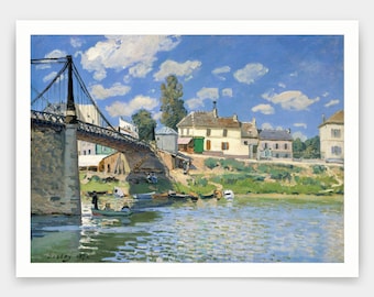 Alfred Sisley Print: the Bridge at Villeneuve-la-garenne