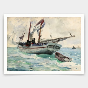 Winslow Homer,Schooner Nassau,art prints,Vintage art,canvas wall art,famous art prints,V5195