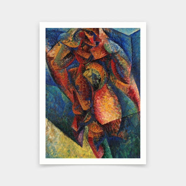 Umberto Boccioni,Corpo umano,dinamismo,art prints,Vintage art,canvas wall art,famous art prints,q669