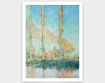 Claude Monet,Poplars,Poplar scenery by the river,art prints,Vintage art,canvas wall art,famous art prints,V5509