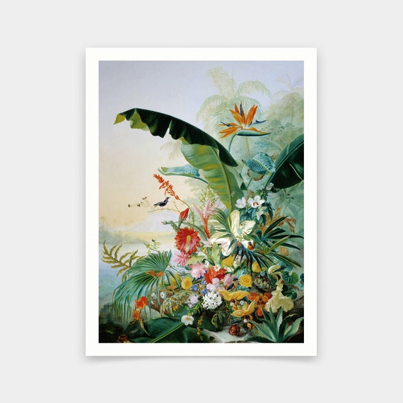 Jean Benner Fries,exotic Flowers,art Prints,vintage Art,canvas