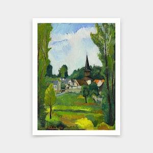 Suzanne Valadon,Church Of Old Mill Near Compiegne,art prints,Vintage art,canvas wall art,famous art prints,V6765