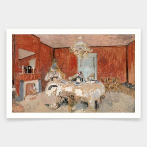 Edouard Vuillard,Red Interior,stampe d&#39;arte,Vintage art,tela da parete,stampe d&#39;arte famose,V1216