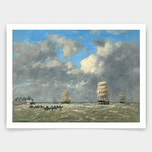 Eugene Boudin,Le Havre,art prints,Vintage art,canvas wall art,famous art prints,V3669