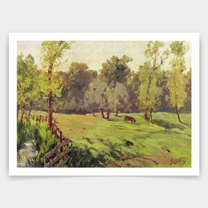 Alfred Sisley,A Pasture With A Stream And An Enclosure, Circa 1868,art prints,Vintage art,canvas wall art,famous art prints,V3041