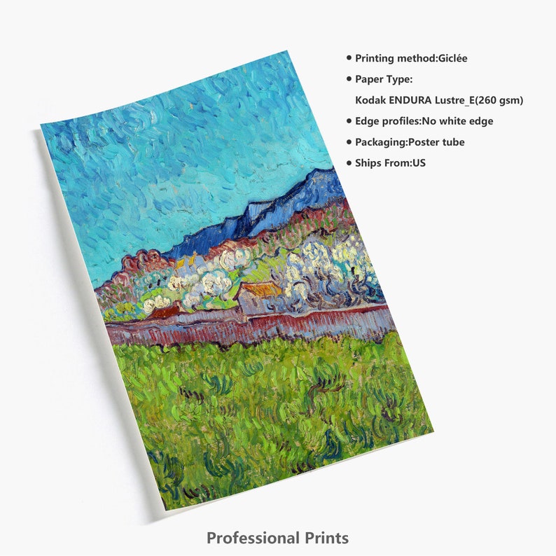 Vincent van Gogh,View of the Alpilles,Framed Prints,wall art prints,Hanging Canvas print,large wall art oversized,f696