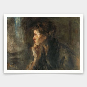 Jozef Israels,Meditation,art prints,Vintage art,canvas wall art,famous art prints,q1180