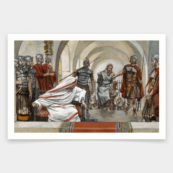 James Tissot,Jesus Led from Herod to Pilate,art prints,Vintage art,canvas wall art,famous art prints,V1594