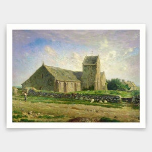 Jean Francois Millet,The Church at Greville,art prints,Vintage art,canvas wall art,famous art prints,V4340