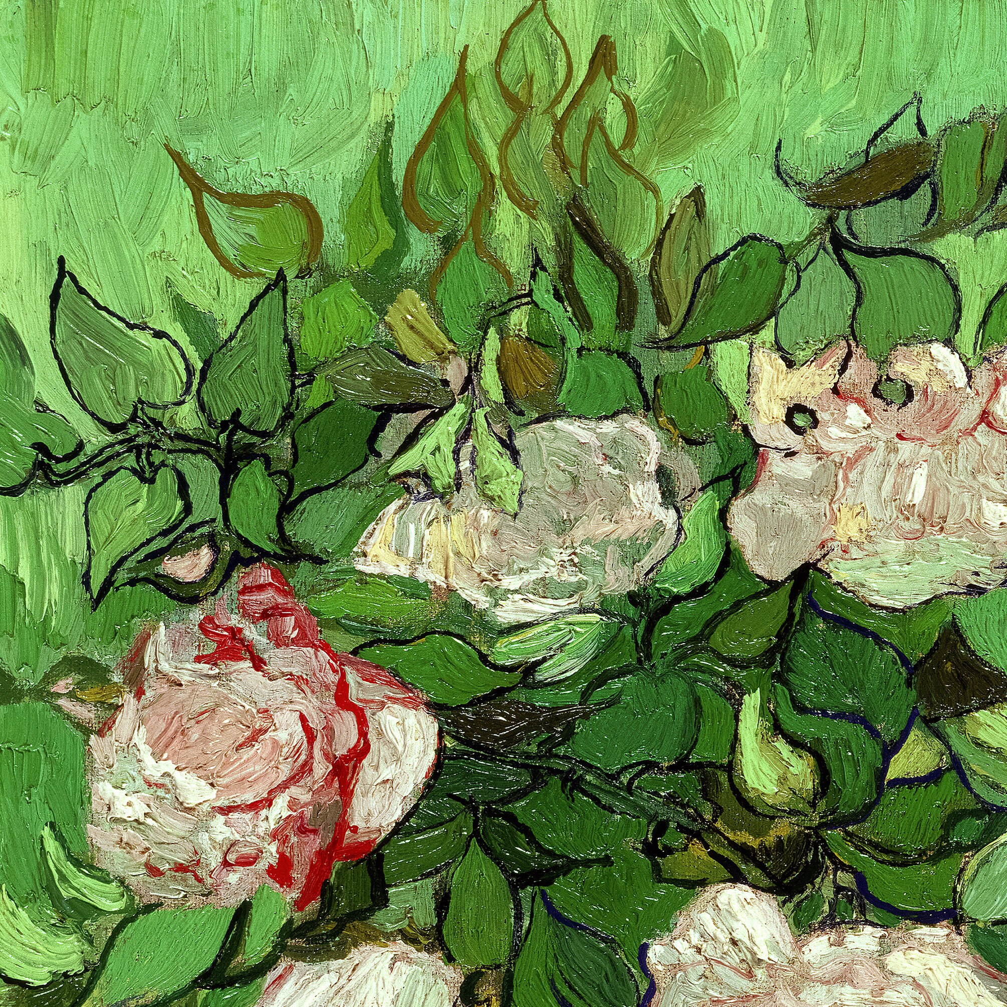Pink Roses Vincent Vincent Van Gogh,pink Roses, 1890,art Prints,vintage Art,canvas Wall ...