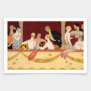 Georges Barbier,Eventails,art prints,Vintage art,canvas wall art,famous art prints,V1422