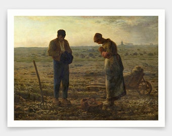 Jean Francois Millet,The Angelus,art prints,Vintage art,canvas wall art,famous art prints,V4316