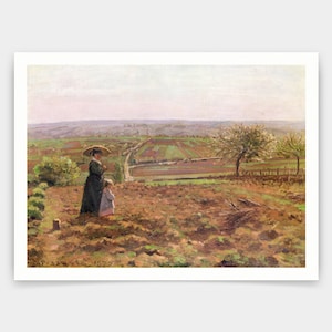 Camille Pissarro,The Road to Rouen,art prints,Vintage art,canvas wall art,famous art prints,V3284