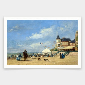 Eugene Boudin,Trouville Beach,Kunstdrucke,Vintage Kunst,Leinwand Wandkunst,berühmte Kunstdrucke,V1295