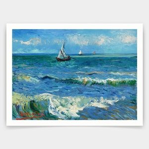 Vincent van Gogh,Seascape near Les Saintes-Maries-de-la-Mer,art prints,Vintage art,canvas wall art,famous art prints,q1458