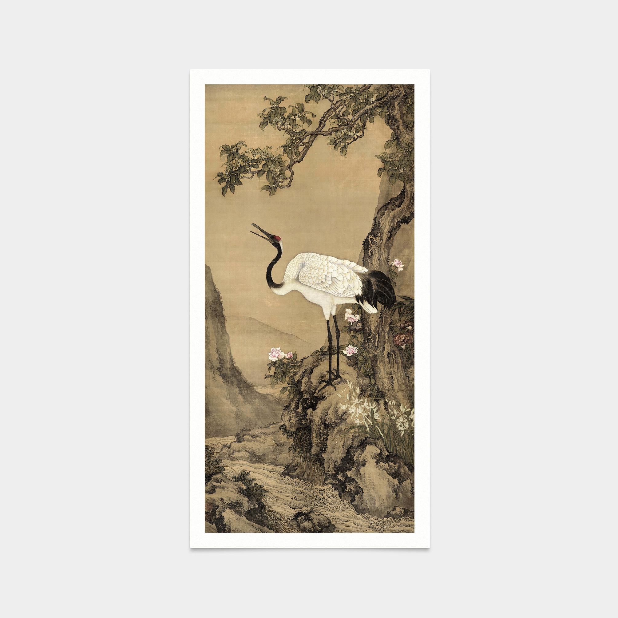Shen Quan,osmanthus Trees and Cranes,asian Decor Canvas Shen Quan,osmanthus Trees and Cranes,asian Decor Canvas