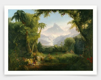 The Garden of Eden by Thomas Cole, Large Canvas Print - Etsy 日本
