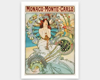 Alphonse Mucha,Monaco, Monte-Carlo, 1897,art prints,Vintage art,canvas wall art,famous art prints,V5292