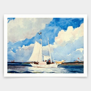 Winslow Homer,Fishing Schooner in Nassau,art prints,Vintage art,canvas wall art,famous art prints,V5191