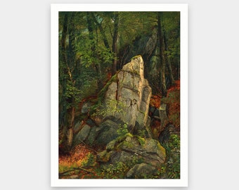 Asher Brown Durand,Study of Rocks in Pearson's Ravine, 1850,art prints,Vintage art,canvas wall art,famous art prints,V5365