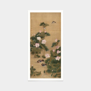 Shen Quan, Mandarin Ducks e Lotus, Asian Decor Canvas Artwork, stampa giapponese, stampe d'arte, arte vintage, arte murale su tela, stampe d'arte famose, V7540