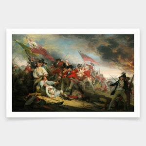 John Trumbull,The Battle of Bunker's Hill, June 17, 1775,art prints,Vintage art,canvas wall art,famous art prints,V1762 image 1