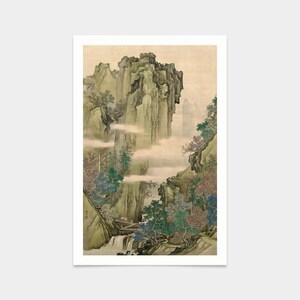 Tani Buncho,Blue and Green Landscape,Japanese landscape painting,japanese painting,art prints,Vintage art,canvas wall art,famous,print,V2880