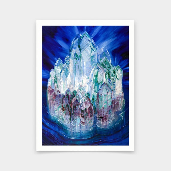 Wenzel Hablik,crystal Castle in the Sea,art Prints,vintage Art