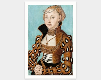 Lucas Cranach the Elder,Portrait of a noble Saxon lady,art prints,Vintage art,canvas wall art,famous art prints,2V109