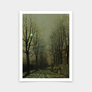John Atkinson Grimshaw, Maanlicht en schaduw, kunst prints, Vintage kunst, canvas kunst aan de muur, beroemde kunst prints, V6206
