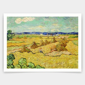 Vincent van Gogh,The Haystacks,art prints,Vintage art,canvas wall art,famous art prints,V5107