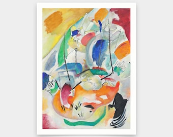 模写 額装アートポスター ワシリー・カンディンスキー 即興31(海戦) 縦