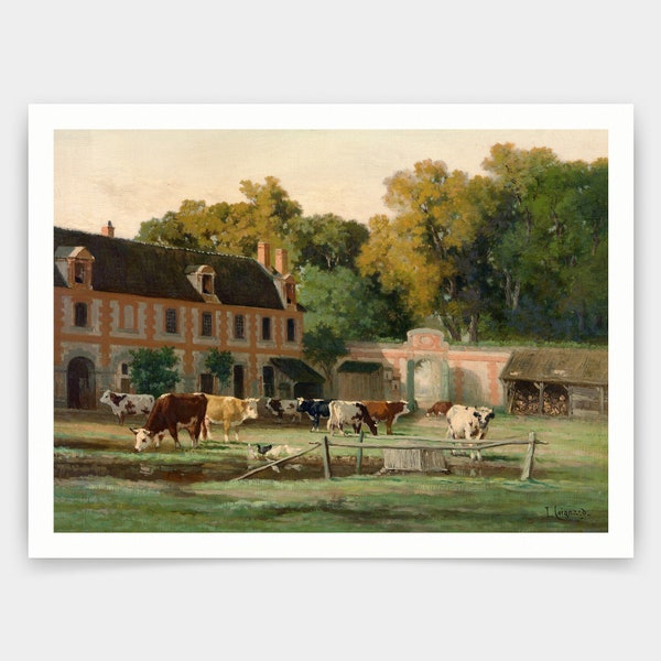 Louis Coignard,Farm in the Valley of the Auge,art prints,Vintage art,canvas wall art,famous art prints,V4557