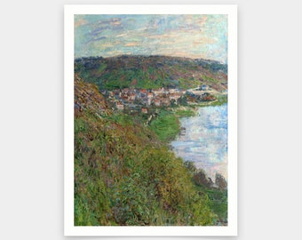 Claude Monet, Uitzicht op Vétheuil, kunst prints, Vintage kunst, canvas kunst aan de muur, beroemde kunst prints, V5517