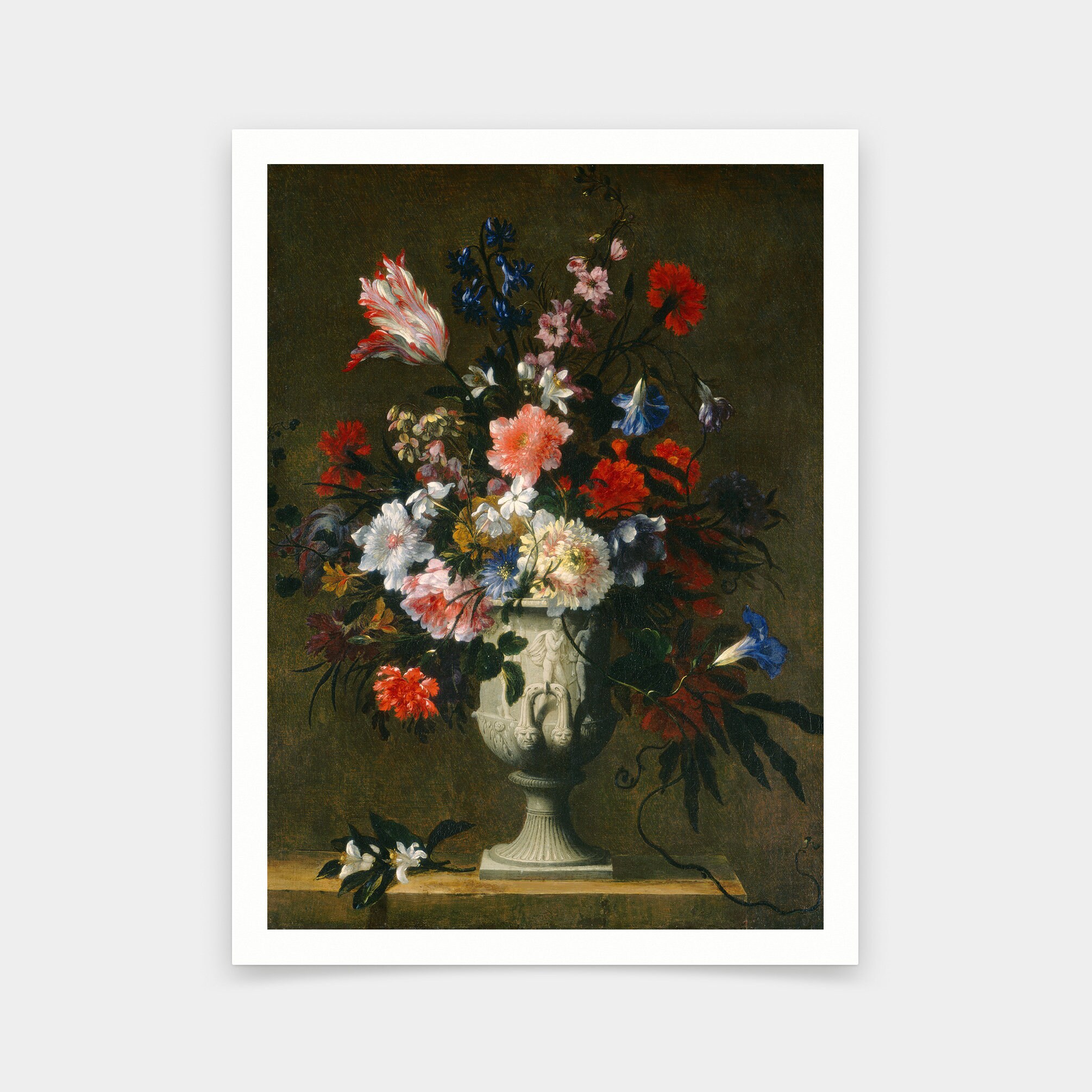 French 17th Century,flowers in a Classical Vase,art Prints