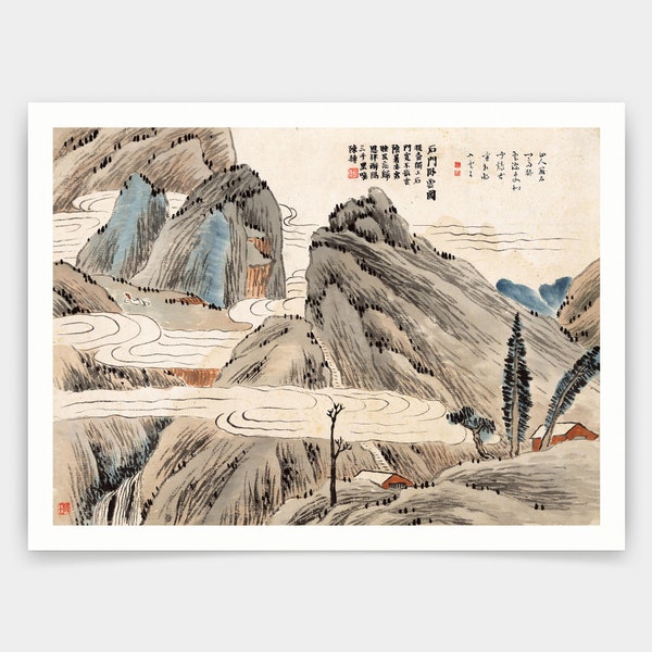 Qi Baishi, Montagne de pierre et nuage, peinture chinoise, impressions d’art, art vintage, art mural sur toile, impressions d’art célèbres, V4910