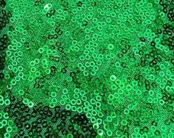 Sequins Stretch Mesh - Kelly Green