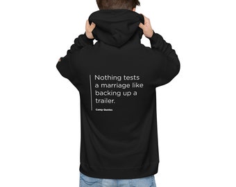 Camp 7 - Backing up trailer - Unisex fleece hoodie