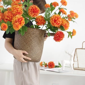 Artificial Chrysanthemum Ball Flowers Stems 3Flowers Head for Home Office Coffee House Parties and Wedding JBRW-AGW2