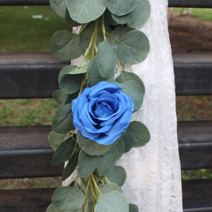 10pcs Azul Marino Rosas de Seda Artificial Cabeza para Ramos de Boda Flores Hojas Centros de Mesa Party Home Decor Baby Shower